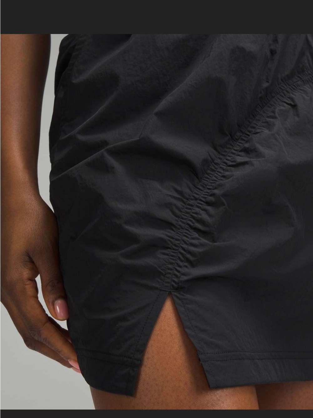 Black LULULEMON NWT S Women’s Ruched Side-Slit skirt BLACK